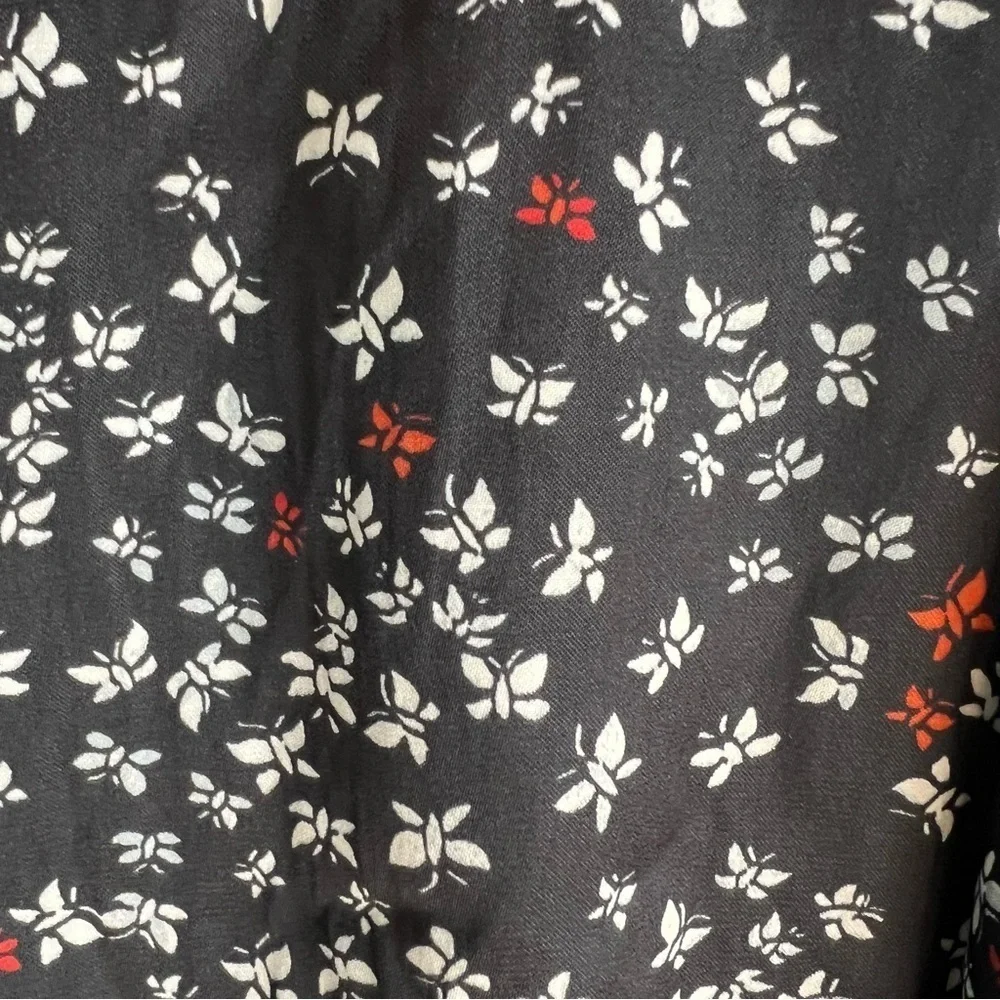 NWT Intimately Free People deep V black Floral printed bodysuit Sz S Witchy Goth